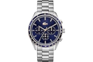 Lacoste Montre Chronographe à Quartz Collection Boston pour Homme avec Bracelet en Cuir ou en Acier Inoxydable en Maillons ou Maille