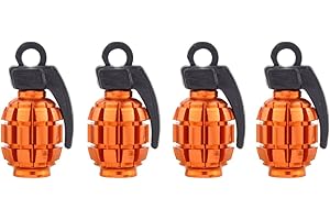 TOMALL Dust Caps Grenade Style Tire Valve Stem Caps Orange for MOTO Bike Rims Valve Dust Cover