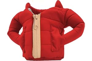 OUYOOLE Beer Can Cooler Jacket, Can Cooler Insulated Vest Jacket Cover, Beer Gifts for Men Women Beer Lovers,Beverage Jacket Drink Coolies(Red)