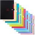 Corslet Pack of 10 Expanding File Folder File Holder for Documents with 5 Pockets Organizer Plastic A4 Size File Organizer for Personal Use Multi-Project Organization for School Teacher and Office