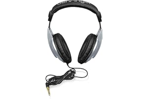 Behringer HPM1000 Closed-Back Studio Headphones for Monitoring & Everyday Listening, Over-Ear Sound Isolation with 32 Ohm Impedance for Phone, Laptop, PC - Silver