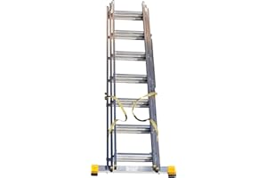 BPS ACCESS SOLUTIONS Ausziehleiter mit 3 Elementen und integrierter Stabilisierung, 7,11 m (3.99m)