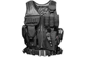 N / C Gilet de Carabine à air Tactique, Gilet de Paintball pour carabines à air comprimé, Gilet SWAT modulaire réglable