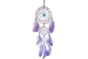 Donko Purple Dream Catcher Feather Dream Catchers Wall Decor Handmade Dreamcatcher Wall Hanging Ornament for Bedroom Living Room Home Decor