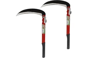 2 pièces – A2ZWORLD Faucille pliable 39 cm, jardinage multi-usages, faucille à gazon pour désherbage, faucille de sécurité portable pour la randonnée d'urgence, outils faux, lame 21 cm