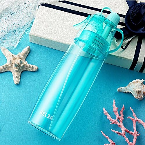 Sport Spray Water Bottle- 580ml Cooling Spray Mist Squeeze Bottle Sports- 2 in 1 Water Bottle - Drinking & Misting Sport Water Bottle with Mist Sprayer, BPA Free Cup Odorless Kettle for Hiking Camping Climbing Traveling School Gift by Gshopper® (Blue)