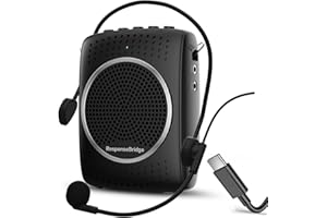 ResponseBridge Voice Amplifier Adjustable Microphone Headset, 8W Original Sound Portable Microphone and Speaker, USB-C Rechargeable Personal Mini Pa System for Teachers Classroom Yoga Gym Pastor Ect