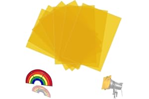 SWTYExt 7 Stück Folie Hitzebeständig für Lampen Gelb Lampenfolie 29,7 x 21cm Farbfolien Gel Farbfilter A4 Transparente Farbkorrektur für Foto Lampe Scheinwerfer Grafie Studio Strobe Blitz LED