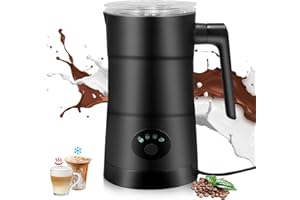 TOPEV Milk Frother Electric, 4 in 1 Automatic Milk Frother, 350ml Milk Steamer Milk Warmer, Hot Chocolate Maker, Hot & Cold Stainless Steel Foam Maker for Coffee,Latte, Cappuccino, Macchiato