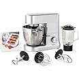 Moulinex QA810D Masterchef Grande Planetaria, 1500 W, 6.7 Litri, 80 Decibel, Robot da Cucina in Acciaio Inox a 8 Velocità, Im