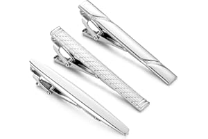 Morfetto Pinces à Cravate pour Hommes Pince à Cravate Ensemble pour Cravates régulières Cravate Mariage Affaires Clips 3/4 pièces