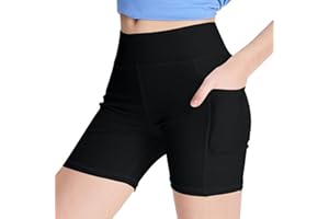 XINYUNZU Mädchen Kurze Leggings mit Taschen Radlerhose High Waist Yoga Sport Shorts Sommer Kurze Hose Einfarbig Sportleggins Kurz Kinder und Teenager 4-15 Jahre