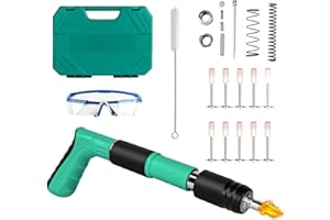 SQLJYU Cloueuse Pneumatique Rivet Gun Kit, Cloueur a Gaz Beton, Pistolet à Clou, Cloueuse Air Comprimé Sans Fil, avec 10 Clous Ronds - Outil de Construction Polyvalent et Respectueux de l'Environnement