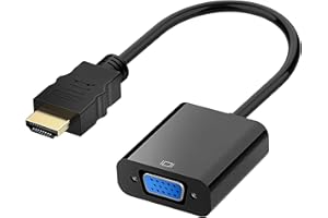 DGTECH DigitalTech® - Adaptador de HDMI a VGA 1080P. Convertidor macho a hembra para monitor, ordenador, portátil, proyector, tablet, laptop, ultrabook, chromebook, PS3, Xbox One, Xbox 360, Wii U