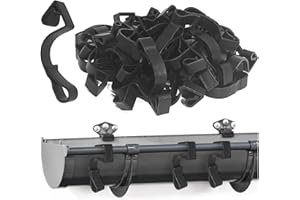 COM-FOUR® 50x haczyki rynnowe do lampek choinkowych - plastikowe haczyki do rynien deszczowych - przystawka do swiatecznego oswietlenia zewnetrznego - uchwyt na lampke choinkowa