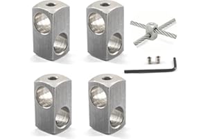 ZERNIPLE M6 mm Cross Cable Clamps Wire Rope Cross Clamp 304 stainless steel Cross Clip (Pack of 4)