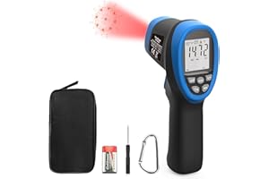 H HOLDPEAK Thermomètre Infrarouge Laser Sans Contact Industriel Professionnel HoldPeak 985C 50℃ à 800 ℃(-58℉ à 1472℉), avec Écran LCD Rétroéclairé, Rapport de Distance de L'objet 30:1, Batteria Inclusa
