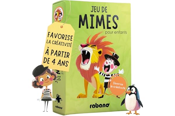 Rabano Art Jeu de mimes pour Enfants | Jeu éducatif et Cadeau pour Filles et garçons | Jeux à partir de 4, 5, 6, 7, 8, 9 Ans | Cadeaux pour Enfants | Jeu Plein air