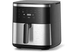 EXTRASTAR Airfryer 7L, friteuse à air XXL sans huile avec écran tactile, friteuse avec affichage numérique, 1800 W, mode shake, minuterie, livre de recettes, température maximale 200°c,type2