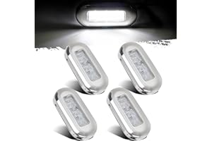 Greluma 4 piezas Luces LED impermeables para barco,luz de cortesía interior de cubierta,3 LED, iluminación de cabina de popa y espejo de popa para pontón,barco de pesca, kayak,velero (luz blanca)
