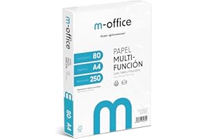 OFITURIA Paquete Folios A4 80gr, Paquete de 250 hojas, Papel Multifunción para Impresora Inkjet y Láser, Hojas A4 210 x 297 mm Ideales para la Oficina como para el Hogar · m-office (250 hojas)
