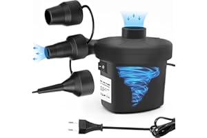 Madatop Elektrische Luftpumpe, 2 in 1 Luftpumpe Luftmatratze für Aufblasen und Ablassen, Elektrische Pumpe mit 3 Düsen für Lu