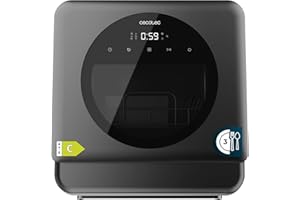 Cecotec Lave-vaisselle Compact Libre Installation sur Table Bolero Aguazero 1150 Dark. 3 Couverts, Basse Consommation, 6 Programmes, Touch Control Panel, Fonctions Long Storage et Delay Start