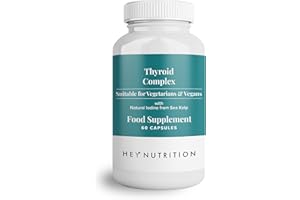 Hey Nutrition Thyroid Complex Supplement - Copper, Iron, Zinc, Selenium, Vitamin B Blend - Advanced Thyroid Function - 60 Capsules/30 Servings - Non-GMO, Vegan