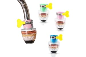 PEIXIONG Paquete de 3 grifos de Filtro para agua potable, grifo con filtro de agua de carbón activo,con filtración de 6 capas, Accesorio de filtro de agua para cocina (Azul, Verde, Rojo)