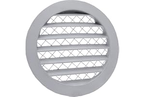 SYSTERM Griglia di ventilazione in alluminio, griglia per aria di scarico rotonda con zanzariera. Griglia in alluminio.