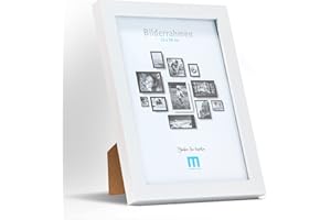 M MERCEO 13 x 18 cm (1 piece) in white, minimalist and modern picture frame for photos and pictures Includes: Acrylic glass protection Can be used as a table stand or for the wall, portrait or landscape