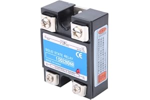 Esenlong Halbleiterrelais DC-DC-SSR-Eingang 3-32VDC Last 5-220VDC Steuerrelais (60A) Schwarz