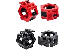 ELEGANCE-GO Collari per Bilanciere,4 Pezzi Collare a Morsetto per Bilanciere 25mm Morsetto Bilanciere per Allenamento Sollevamento Pesi Fitness Bodybuilding