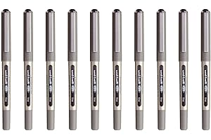‎UNI-BALL uni-ball - Uni Mitsubishi Pencil – 10 Eye-Fineliner-Stifte UB-157 – Tintenroller, Flüssigtinte, Schwarz – Spitze 0,7 mm – Schreiben Medium