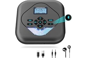 CD Player Portable with Speaker, 2023 MONODEAL Portable CD Player with Bluetooth, Built-in CD Burning Function, Rechargeable CD Player with Speakers, Personal CD Player for Car, Anti-Skip CD Player