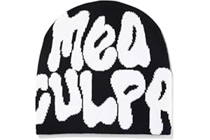 BAFIWU Gorro Y2k, gorro estampado de letra, gorro Spider Web Gorro M-EA Y2K, gorro de punto para mujer y hombre, gorros flexibles y gorros de punto para unisex