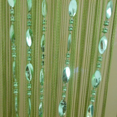 Tangpan 100cmx200cm Deorative Bright Buttons Beaded Door Curtain Room Divider Window Fly Screen Color Green by Tangpan