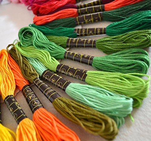L ’s 50 PCS mehrfarbige Garnknäuel Stickgarn aus Polyester Baumwolle Kreuzstich Nähgarn - 3