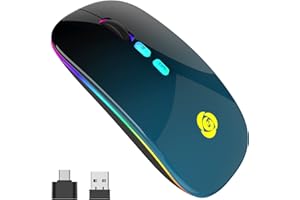 CC Store Kabellose Maus, Bluetooth-Maus mit Typ-C USB-Empfänger 2,4 GHz USB-Empfänger, 7 Farben, Schlanke Wireless-Maus 3 DPI 800/1200/1600 Kompatibel mit PC/Laptop/Windows