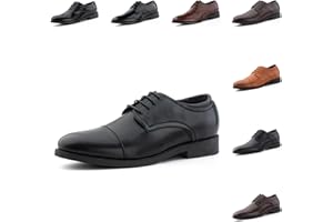 HITMARS Scarpe Stringate Uomo Oxford Scarpe Pelle Eleganti Derby Brogue Basse Vintage Verniciata PU Traspirante Lavoro Sposa Nero Marrone 39-47