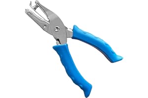 MECHEER Small Hole Puncher, Single Hole Punch for Crafts with Soft Grip Handle, Paper Punch with Paper Cage for Kids, Metal Hole Puncher for Clean Hole for Tags, DIY Crafts in Office, Home, Classroom