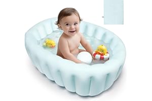 GLENMORE Baignoire gonflable pour bébé, baignoire pliable pour enfant, baignoire de voyage pour bébé 0-12 mois, baignoire gonflable pour bébé, baignoire pour nouveau-né, pour garçon et fille