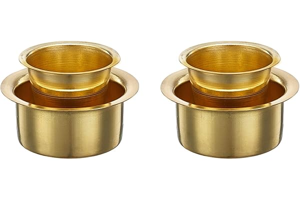 Amazon Brand - Solimo Brass Pot - Semi Hammered 750 ml Brass Traditional Water Storage with Lid