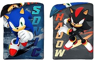 Halantex Sonic the Hedgehog Single Duvet Cover Set – Reversible Super Soft Microfibre Bedding for Kids | Sonic & Shadow Design | Official Gaming Bedroom Decor (Single)