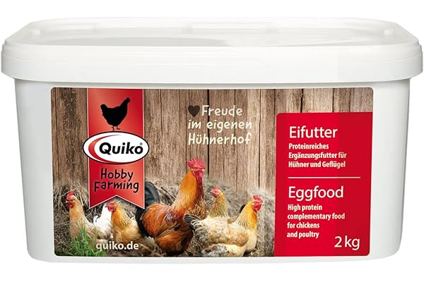 Quiko Hobby Farming Nourriture à Base d'oeufs 2kg - Aliment énergétique & Riche en protéines pour Poules, cailles & volailles comme Les Poules pondeuses - avec vitamines & Miel