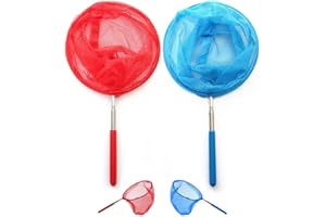 UQMIQURA Teleskop Kinder Kescher Schmetterlings Net mit Teleskopstange, Kescher Aquarium, Fischernetz Ausziehbar Pool Fischernetz für Garten Pool Outdoor (2 Pack)