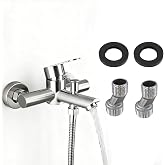 Shower Mixer Tap, Bathroom Wall Mounted 304 Stainless Steel, Single Lever Shower Mixer with Mounting Accessories, Wall Mounte