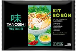 TANOSHI VIETNAM - Kit Bò Bún Tanoshi - Savourez La Fraîcheur et le Parfum d’une Salade Tiède de Vermicelles de Riz, Germes de Soja avec Cacahuètes - Prêt en 10 Minutes !