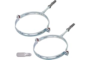 SKIR'CO (2 piezas) Soportes de tubería para tubos de 150 mm, soportes de tubería para montaje en pared y techo, abrazaderas de tubería