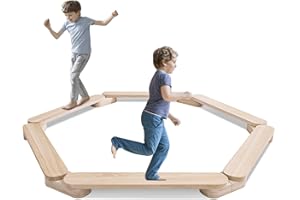 BommJokker Balancierbalken Kinder, 13set Balancierbalken, Kinder Montessori, aus Holz, Indoor und Outdoor Spielzeug, schwebebalken, balanciersteine für Kinder